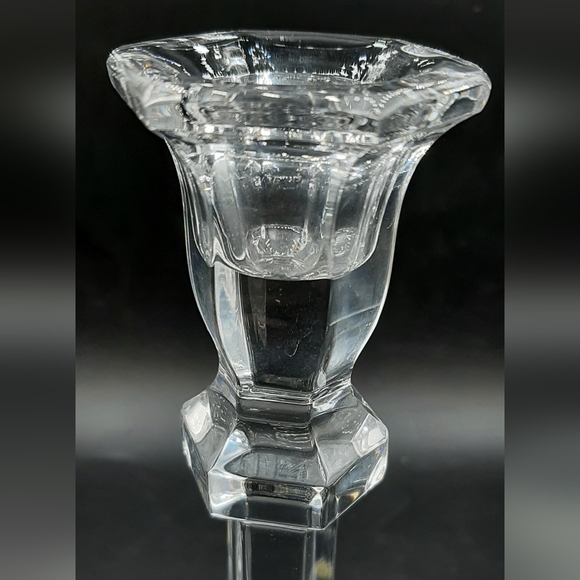 Vtg Crystal Clear Candle Sticks 2 Heavy Leaded Crystal Made in Slovakia 9 1/8" - Picture 5 of 7